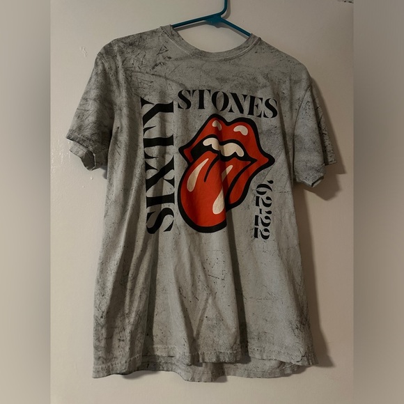 ROLLING STONES SHORTSLEEVE T-SHIRT IN WASHED SMOKE GREY size medium - Picture 3 of 5